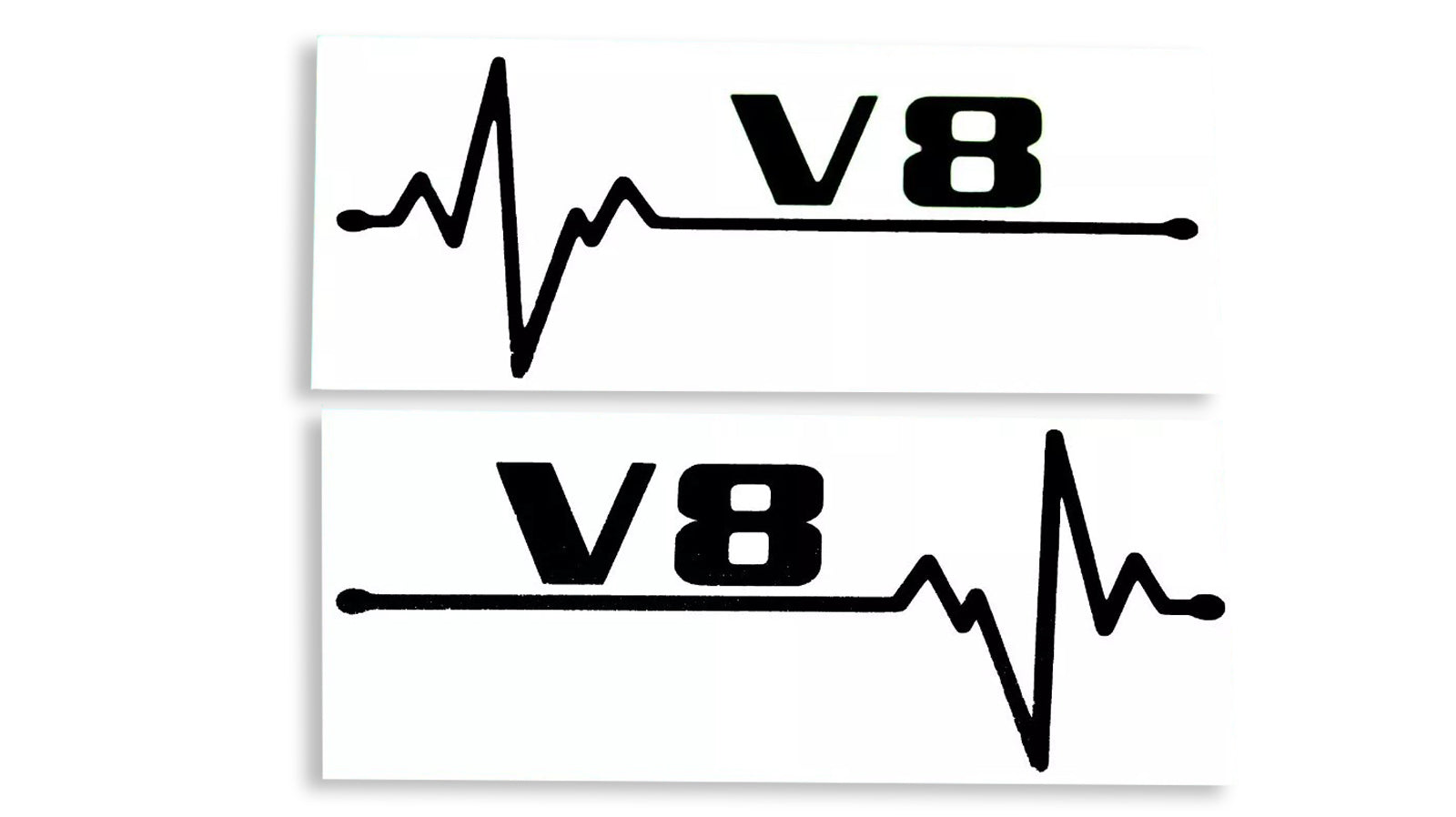 V8 Heartbeat ECG Love Bumper Sticker Side Window Tailgate Vinyl Decal - klmarket.uk