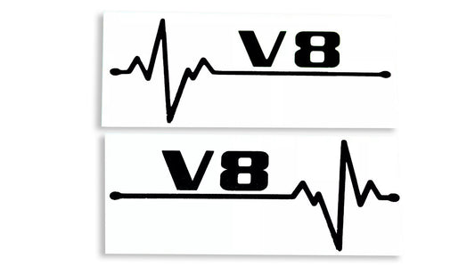 V8 Heartbeat ECG Love Bumper Sticker Side Window Tailgate Vinyl Decal - klmarket.uk