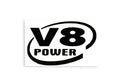V8 POWER SMALL Bumper Sticker Tailgate Vinyl Decal - klmarket.uk