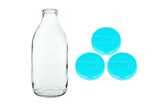 3x Whole Milk Tops Caps Lids For Classic 1 pint Glass Milk Bottle - klmarket.uk