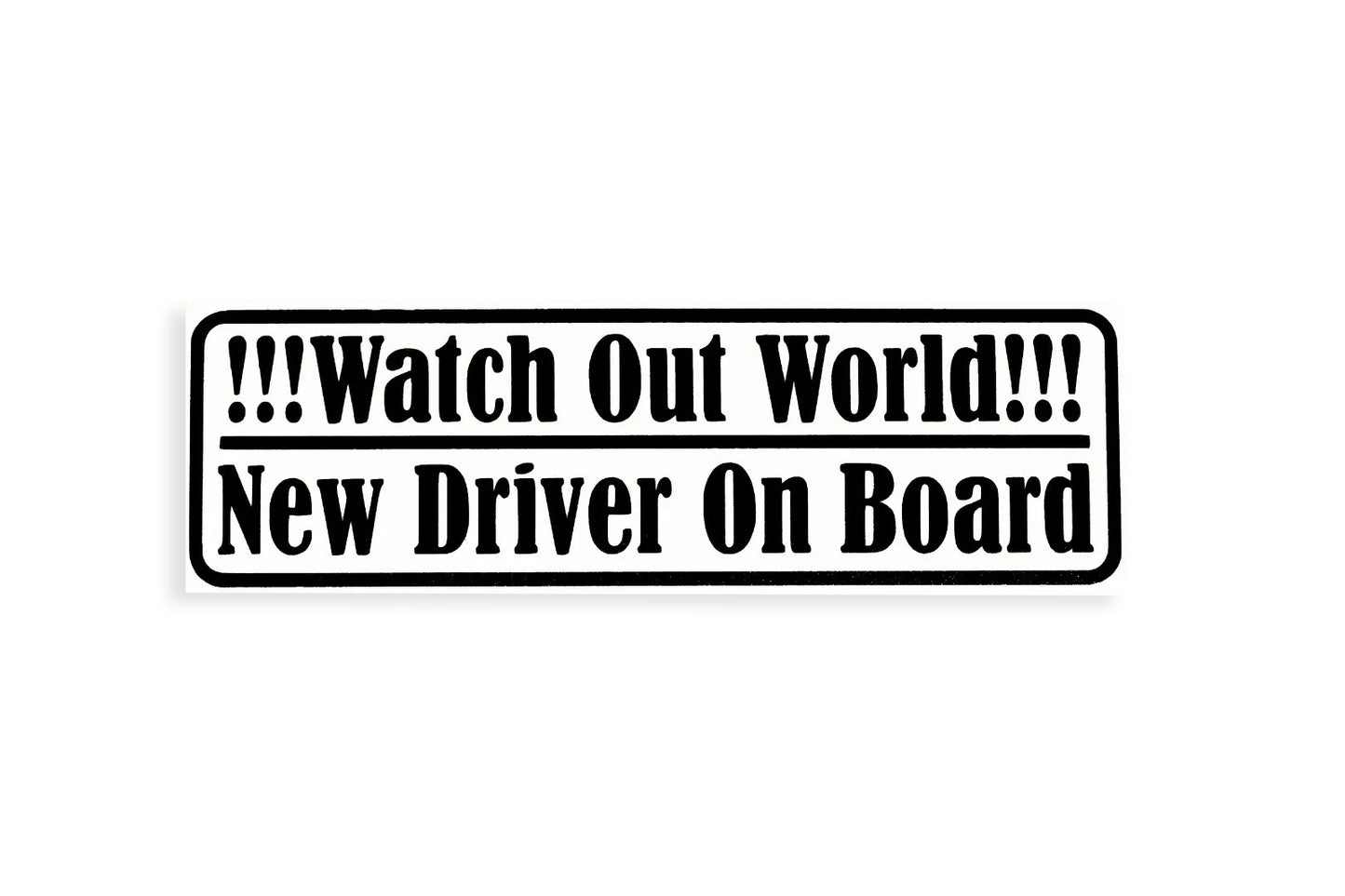 Watch Out NEW DRIVER On Board Bumper Window Sticker Vinyl Decal - klmarket.uk