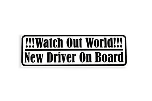 Watch Out NEW DRIVER On Board Bumper Window Sticker Vinyl Decal - klmarket.uk