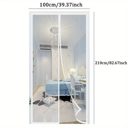 Magnetic Curtain Door Insect Protection Screen Door Mesh WHITE 90cm x 210cm