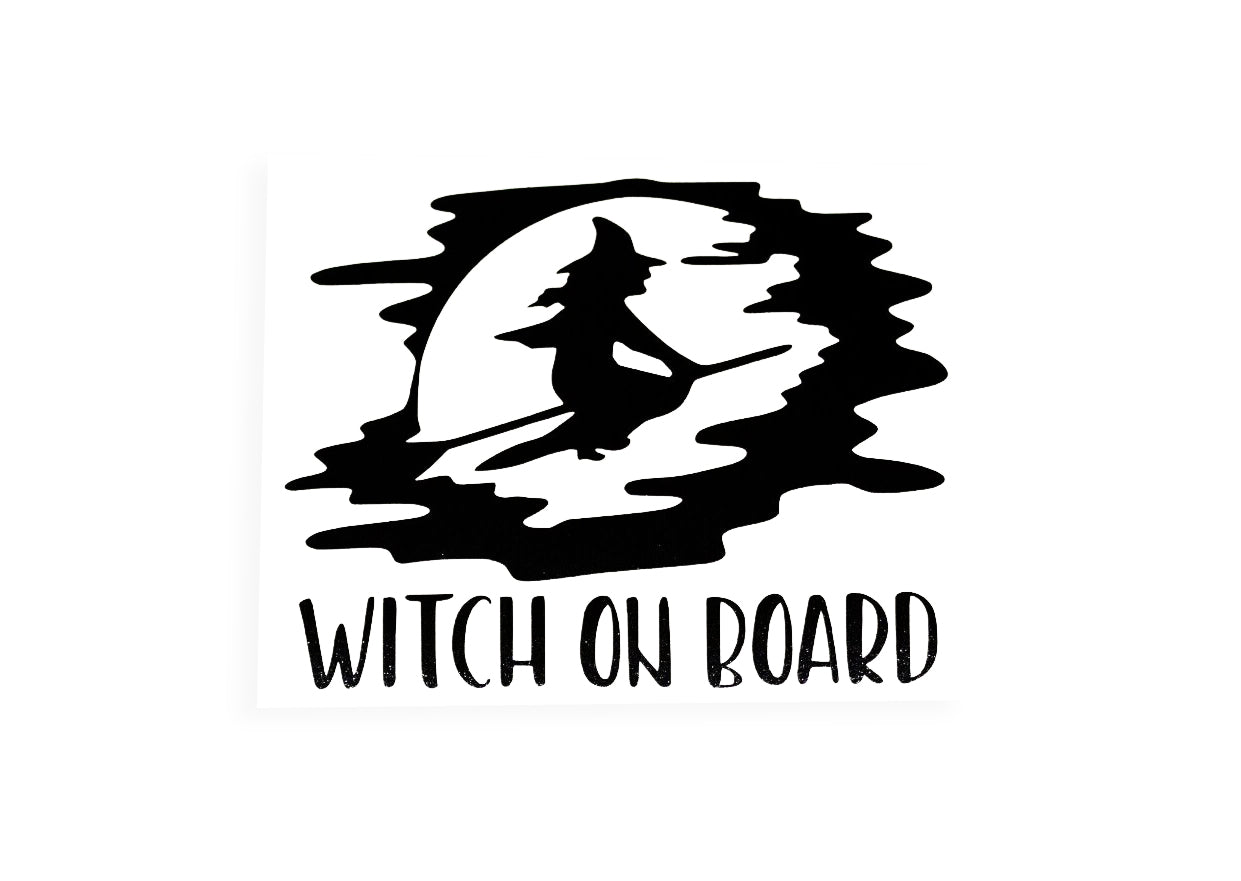 Witch On Board Bumper Sticker Vinyl Decal - klmarket.uk