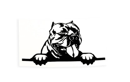 XL Bully Bull Terrier Dog Peeking On Board Bumper Window Sticker Vinyl Decal - klmarket.uk