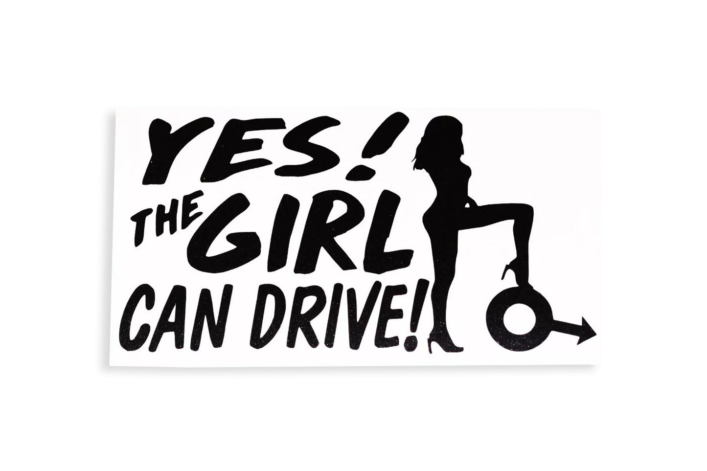 YES! The Girl Can Drive Hot Bumper Sticker Tailgate Window Vinyl Decal - klmarket.uk