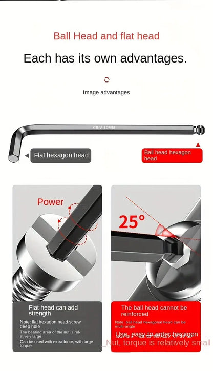 Hex Key Wrench Set, Multifunctional Allen Key Set 9pcs