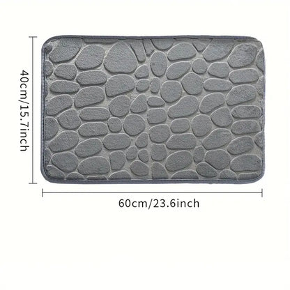 Non-Slip Bath Mat Quick Absorbent Drying Bathroom Rug Floor Carpet Grey