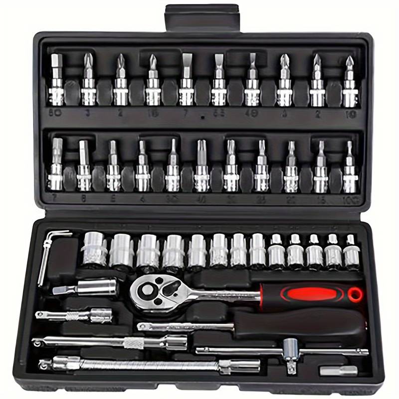 Small Socket Set Tools for Car Bike Repair and Home Use 46pcs