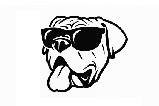 Cool Bulldog With Sunglasses Car Bumper Sticker Vinyl Decal - klmarket.uk