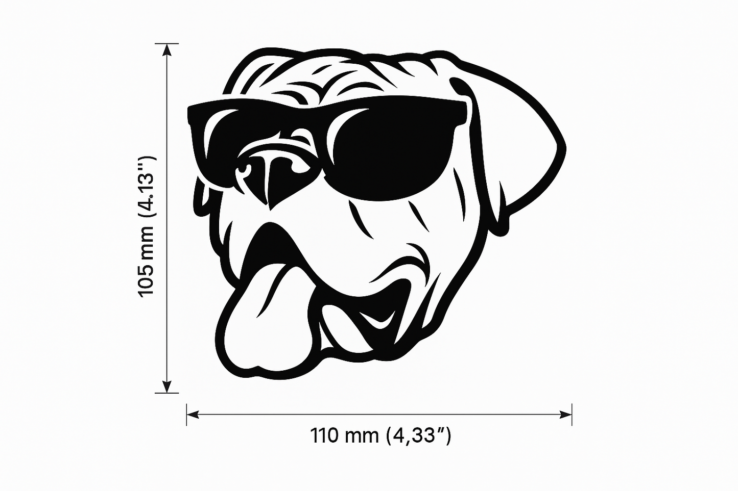 Cool Bulldog With Sunglasses Car Bumper Sticker Vinyl Decal - klmarket.uk