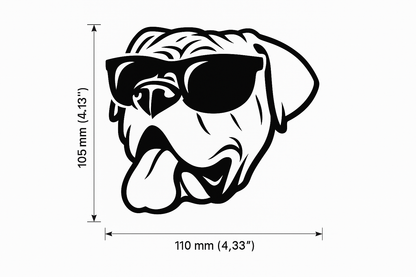 Cool Bulldog With Sunglasses Car Bumper Sticker Vinyl Decal - klmarket.uk
