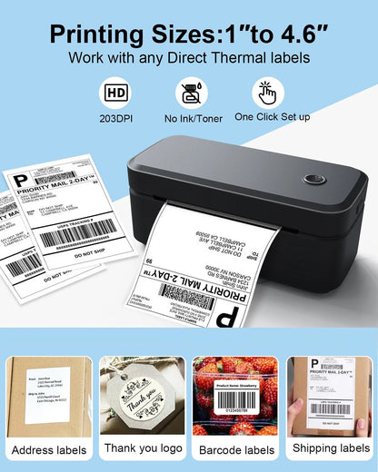 Thermal Label Printer 4x6'' Etsy, Shopify, eBay, Royal Mail, Evri - klmarket.uk