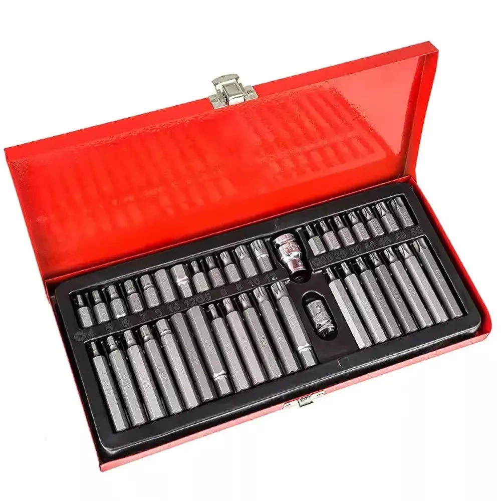 TX STAR Hex Hexagon XZN Mechanic Tool Bit 40 Piece Set in metal case