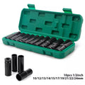 Heavy Duty Long Reach 1/2 inch 12.5mm Square Head 10pcs Socket Set