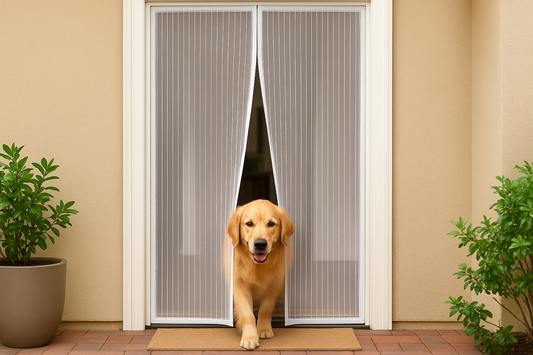 Magnetic Curtain Door Insect Protection Screen Door Mesh WHITE 90cm x 210cm - klmarket.uk