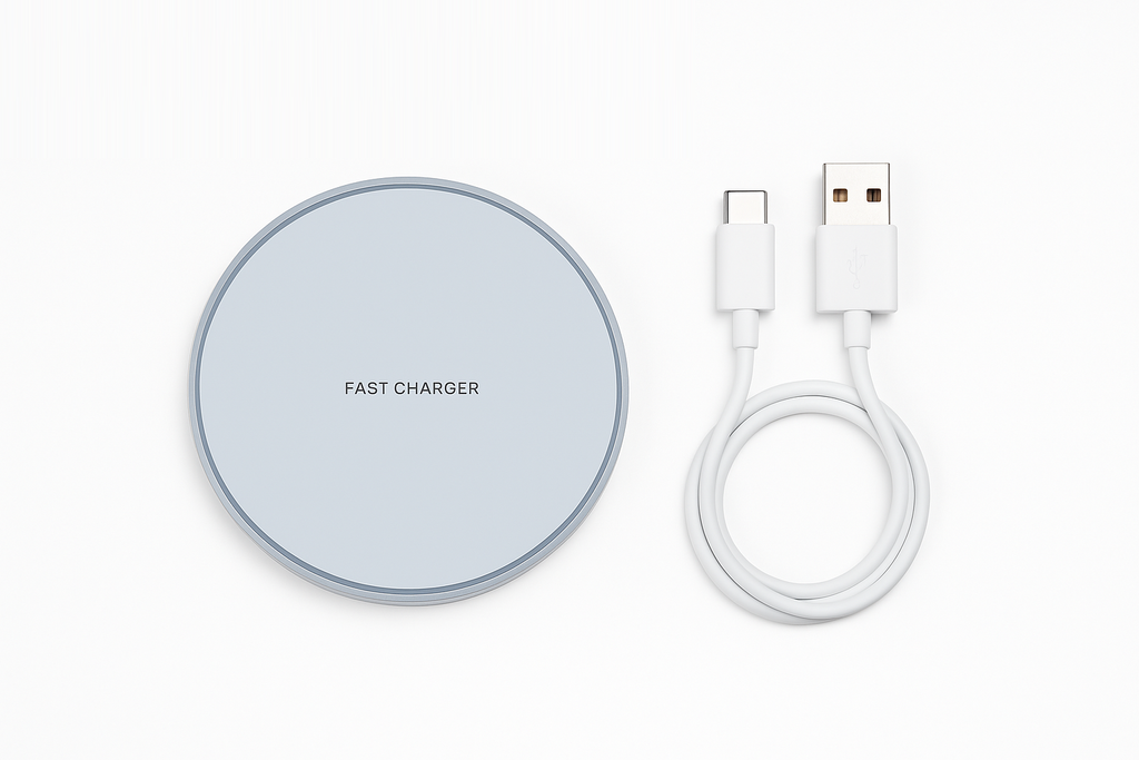 Fast Wireless Charger with small USB A to USB C Cable Lead Cord